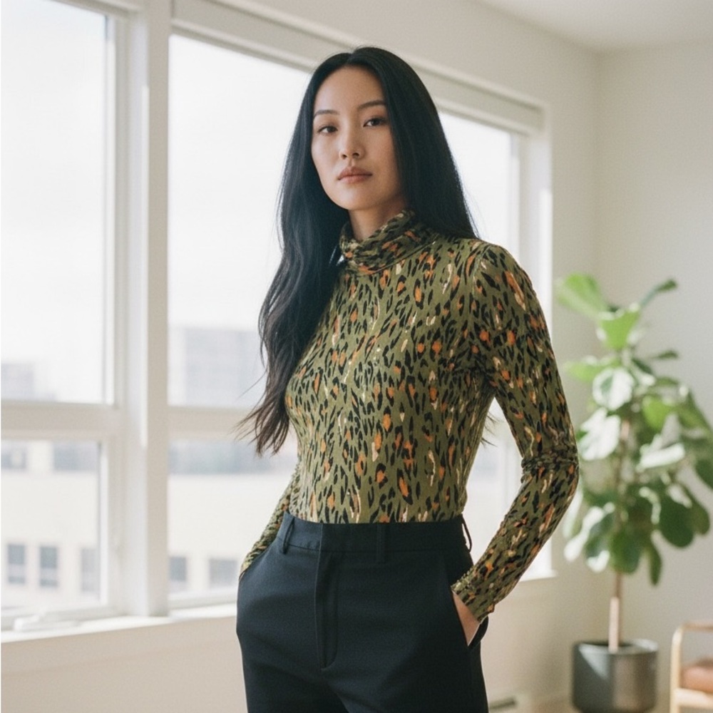 Commando Chic green leopard print Commando Bodysuit